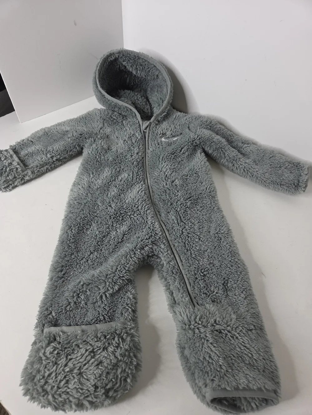Nike Baby Boy Or Girl Soft Dusty Teal Sherpa All In 1 Hooded Outerwear 6 Months